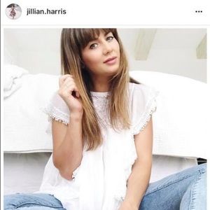 Anthropologie Maeve white Callie ruffled top